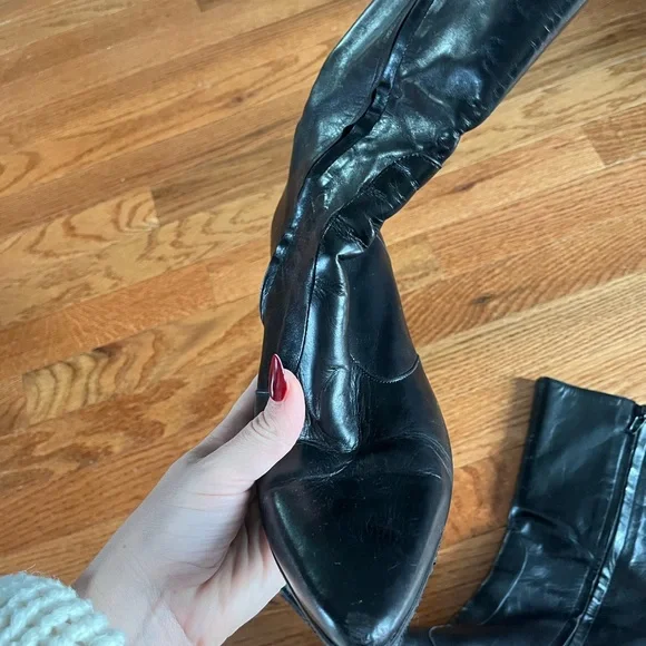 Robert Clergerie Black Leather Heeled Boots - Picture 5 of 9